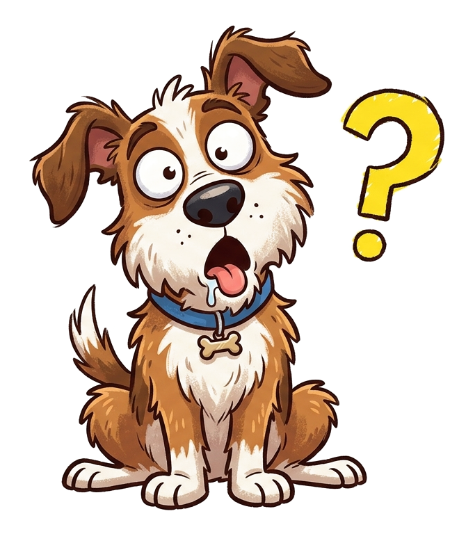 Cane con punto interrogativo